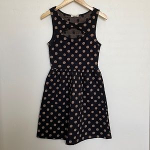 Black and brown polka dot dress